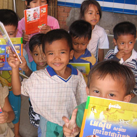 [Photo: Reading Books in Cambodia]